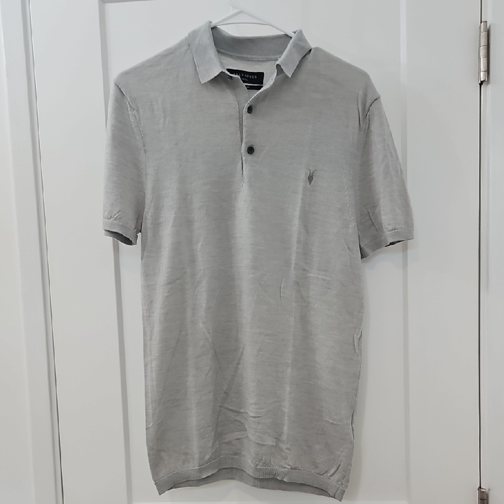 Men's All Saints Gray Polo Shirt